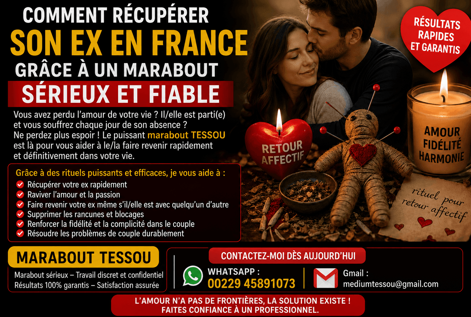 0022945891073 RETOUR AMOUREUX IMMÉDIAT AVEC UN MARABOUT SÉRIEUX - Image 1